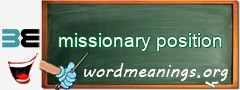 WordMeaning blackboard for missionary position